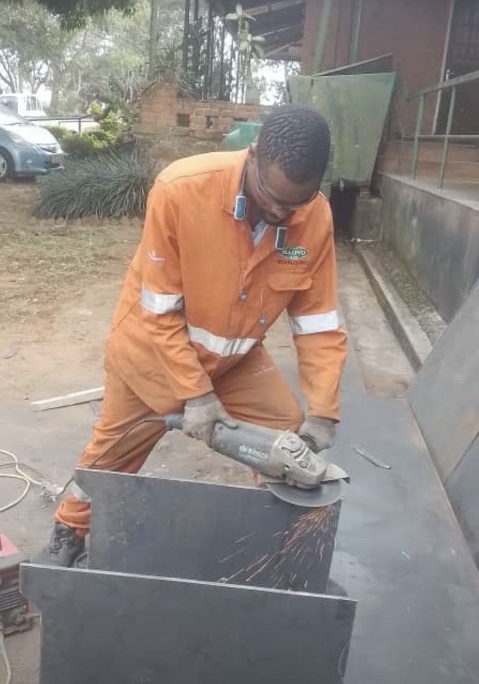 Cutting the steel panels