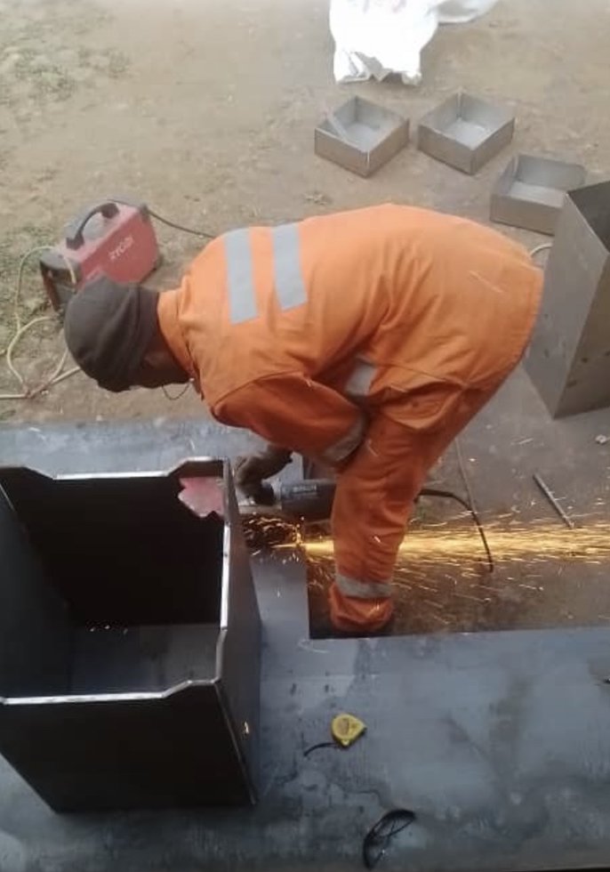 Working on the outer casing